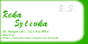reka szlivka business card