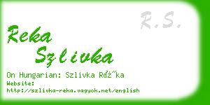 reka szlivka business card